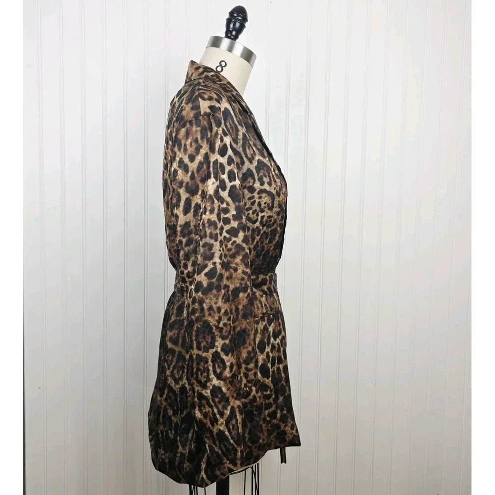 ZARA WOMAN  ANIMAL PRINT JACQUARD BLAZER ZW COLLECTION LEOPARD SIZE SMALL - Picture 8 of 12